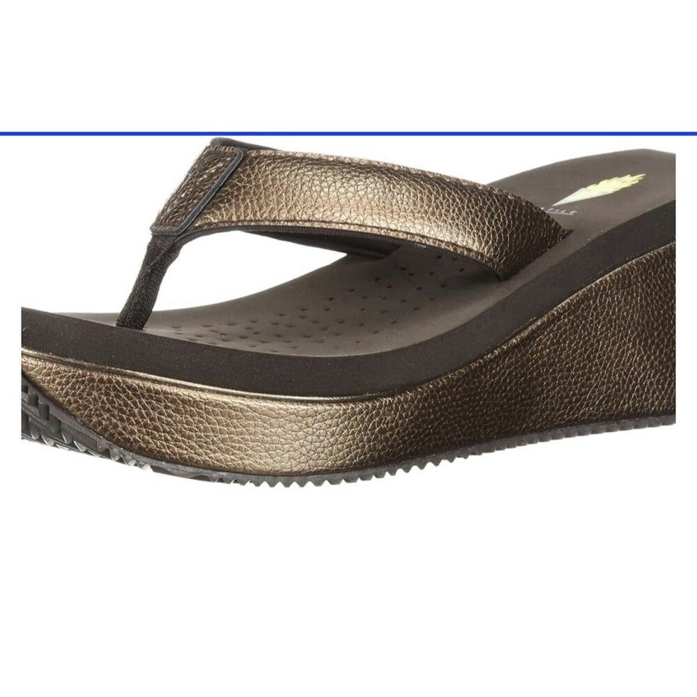 Volatile Womens Size 8 Metallic Caffeine Thong Casual Sandals Casual High Heel